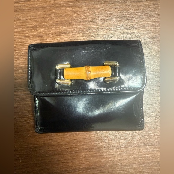 VTG Gucci Bamboo Bifold Leather Wallet - Picture 2 of 8